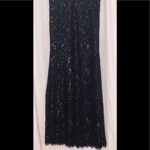 Floor Length Black Sequin Skirt